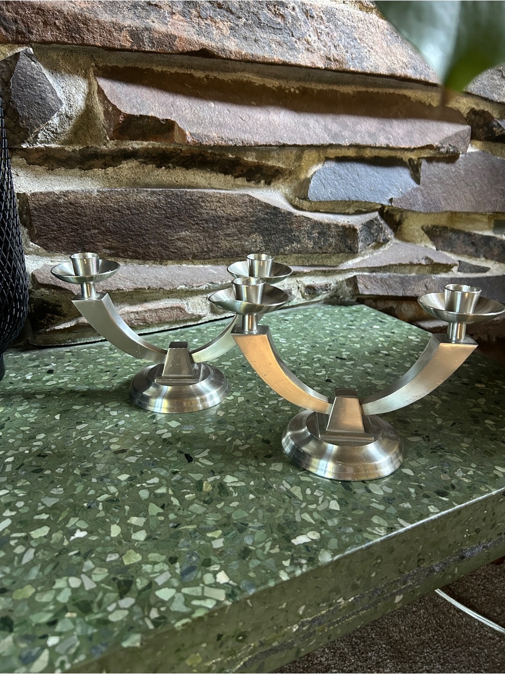 Selangor Pewter Double Candle Holder Malaya MCM - Pair